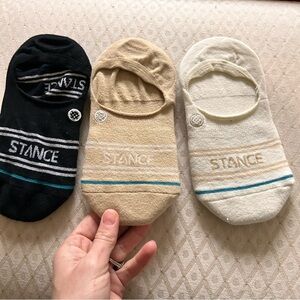 Stance Men's No-Show Socks - Black, Tan, and Cream medium
